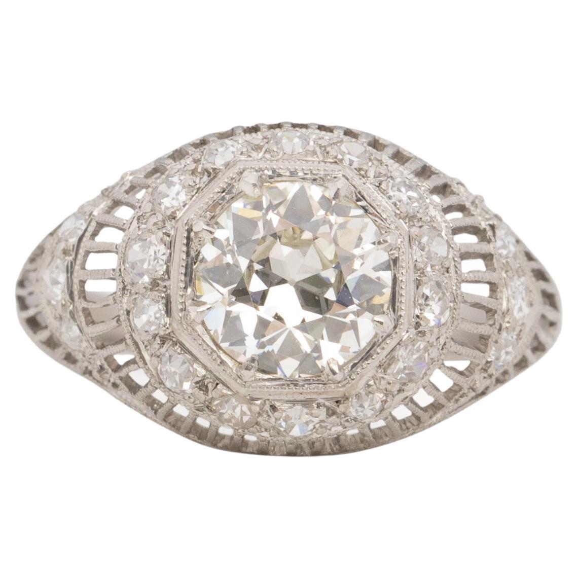 GIA Certified 1.22ct Diamond Platinum Engagement Ring