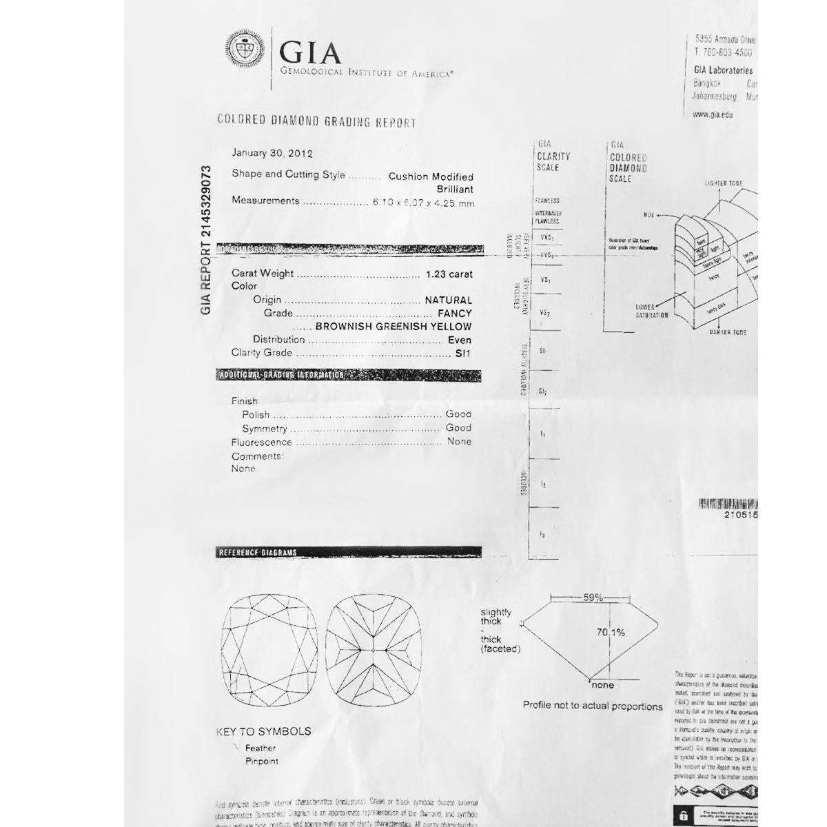 Cushion Cut GIA Certified 1.23 Carat Diamond Engagement Ring