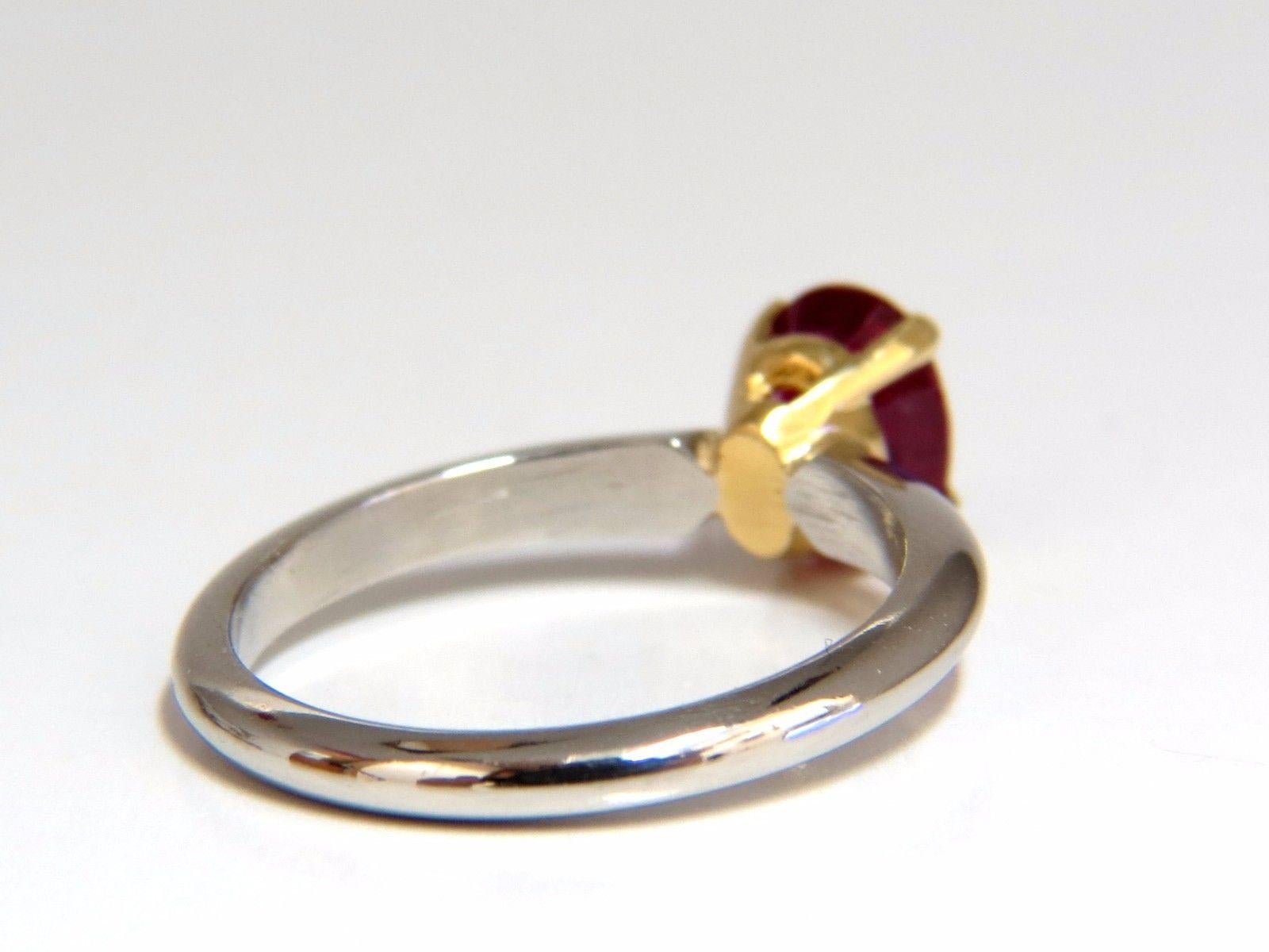 Women's or Men's GIA Certified 1.23 Carat Natural Ruby Ring 18 Karat / Platinum Engagement