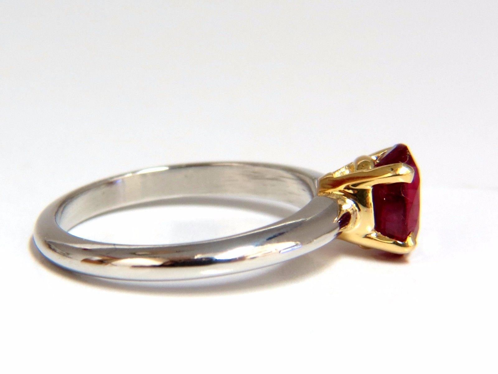 GIA Certified 1.23 Carat Natural Ruby Ring 18 Karat / Platinum Engagement 1