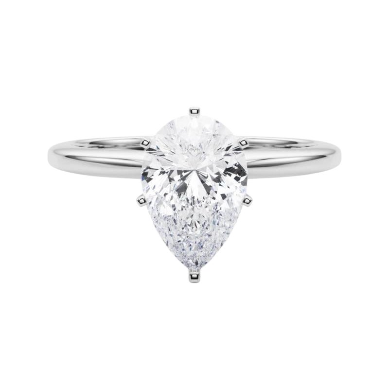 GIA Certified 1.23 Carat Pear Prong Set Solitaire Platinum Diamond Ring