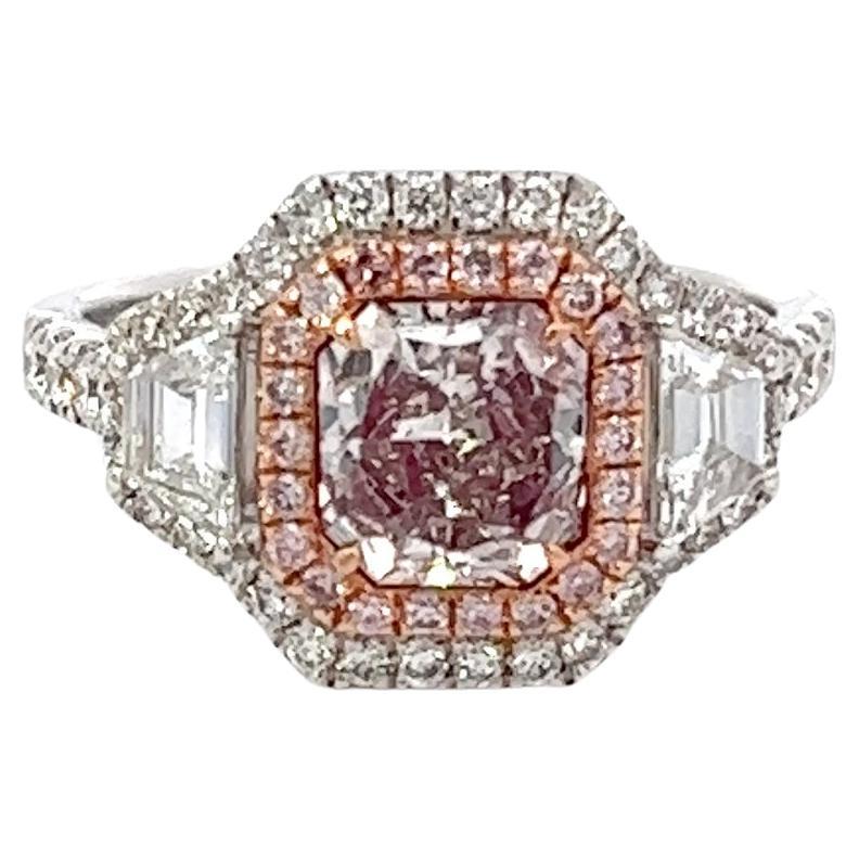 GIA Certified 1.23 Carat Pink Diamond Ring For Sale