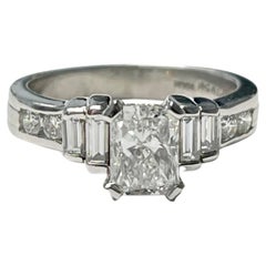 GIA Certified 1.23 Carat Radiant Cut Diamond Engagement Ring in Platinum