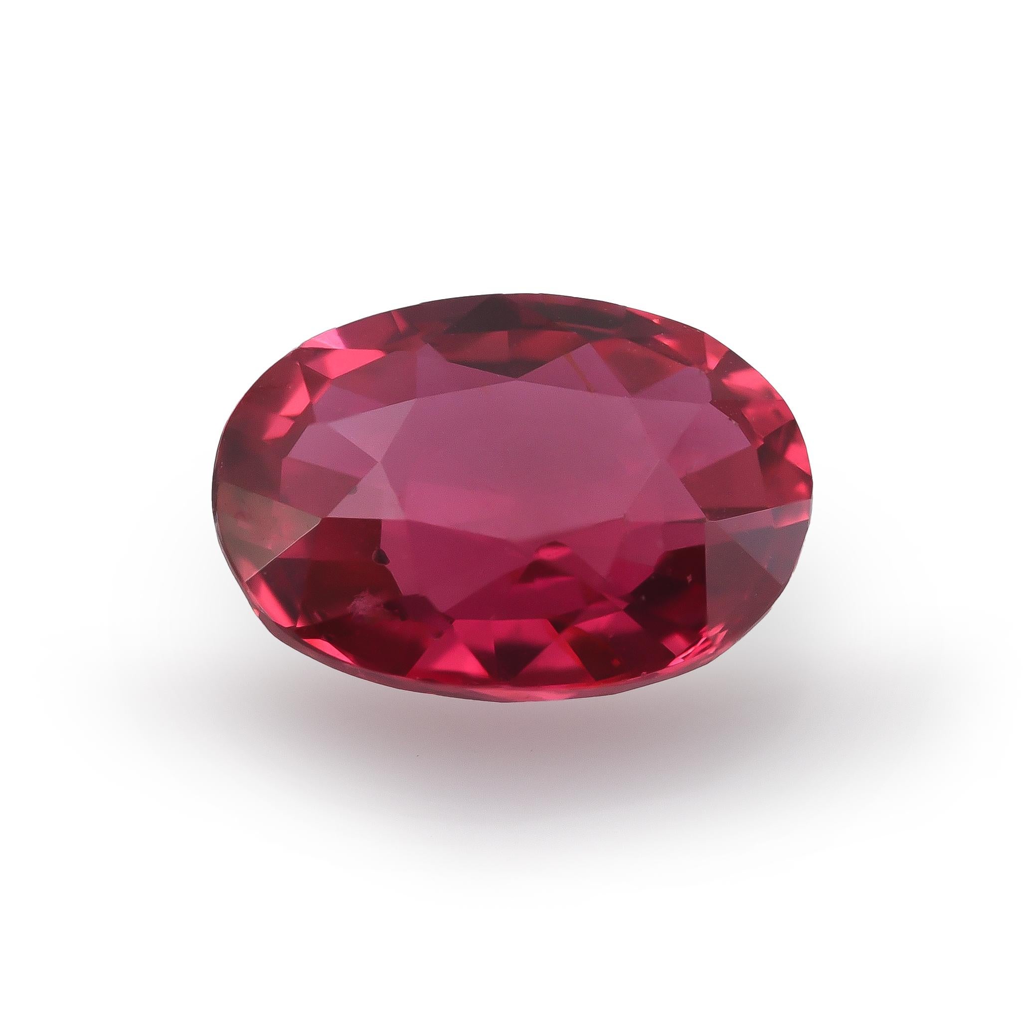 Women's or Men's GIA Certified 1.23 Carats Unheated Mozambique Ruby For Sale