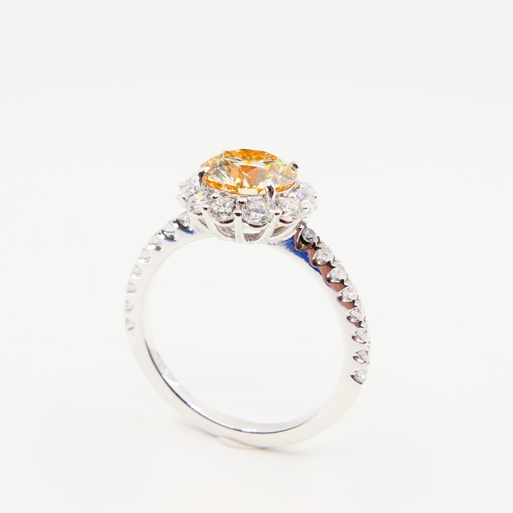 GIA Certified 1.23 Fancy Light Brownish Yellow Diamond Cocktail Ring VS2 Clarity 2