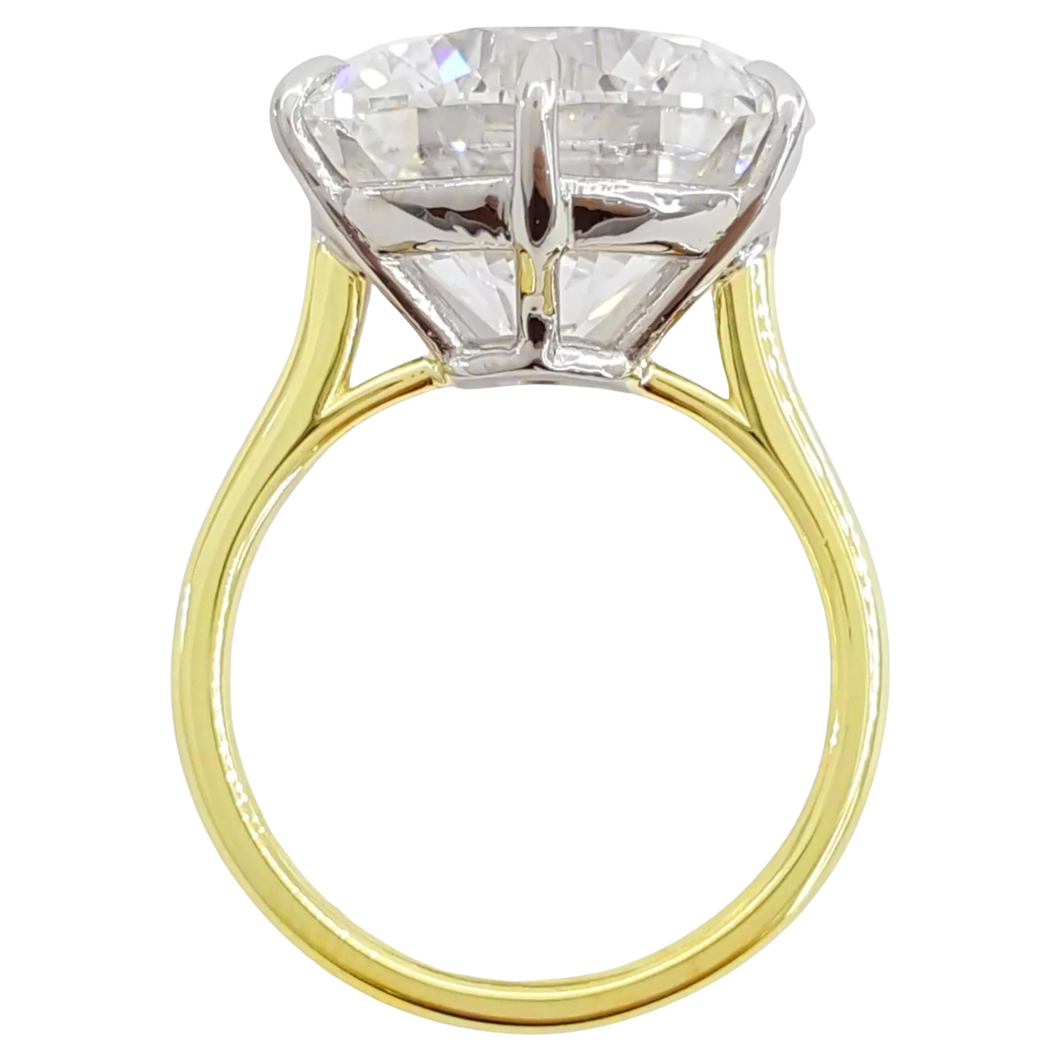 Contemporary GIA Certified 12.30 Ct Type IIa Round Brilliant Cut Diamond Engagement Ring For Sale