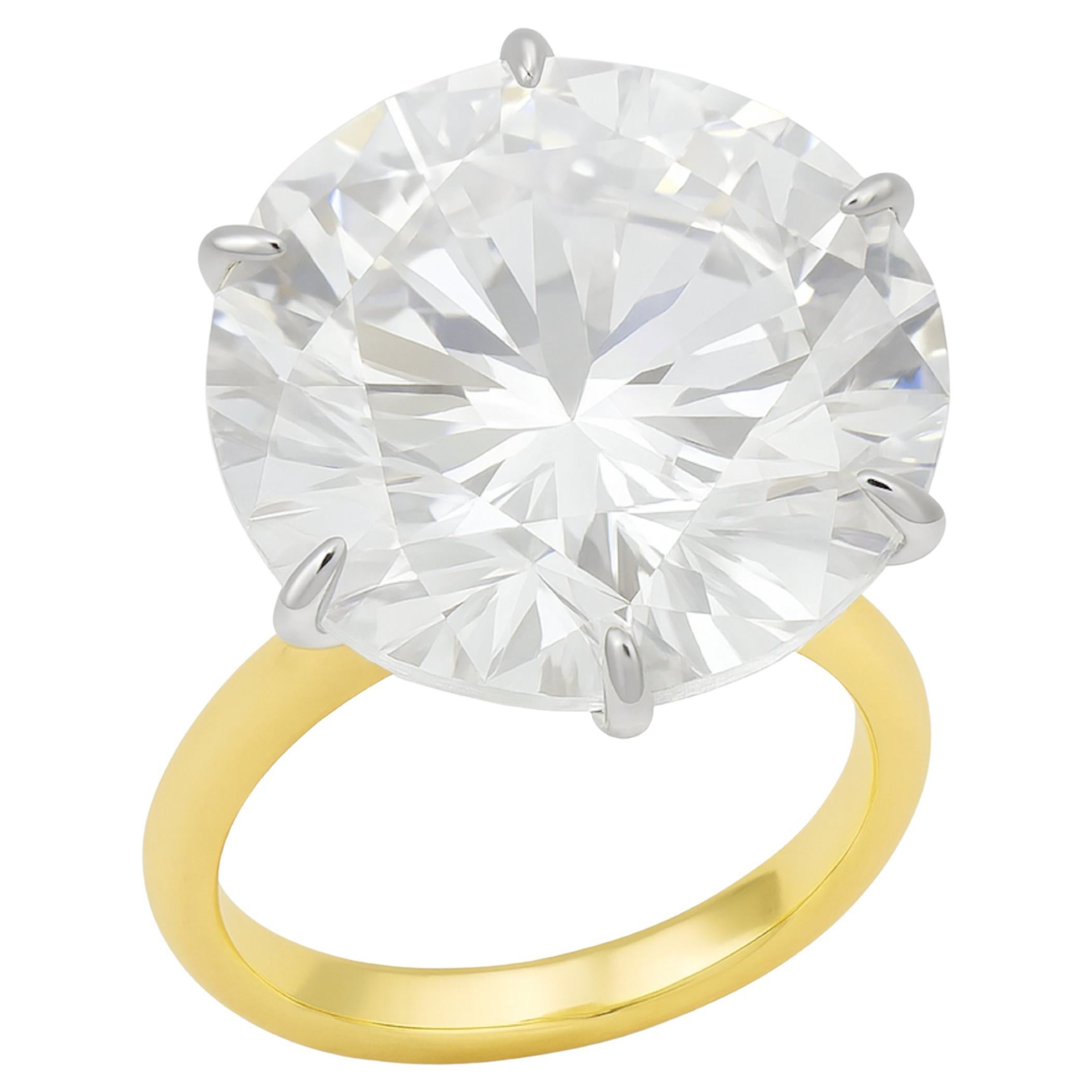 GIA Certified 12.30 Ct Type IIa Round Brilliant Cut Diamond Engagement Ring For Sale