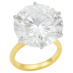 Anello di fidanzamento con diamante a taglio brillante rotondo certificato GIA 12,30 Ct Tipo IIa