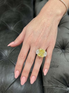 GIA Certified 12.31 Carat Fancy Yellow Internally Flawless Diamond Ring