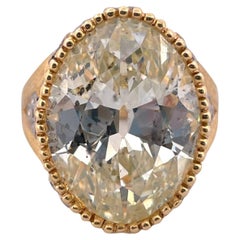 18k GIA Certified 12.32 Carat  Natural Diamond Ring italian made