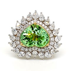 GIA Certified 12.38 Carat Paraiba Tourmaline Diamond White and Yellow Gold Ring