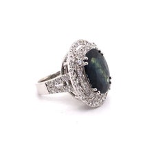 GIA Certified 12.38ct Natural Blue Sapphire No Heat 14K Ring (bague certifiée GIA de 12,38ct saphir bleu naturel sans chaleur)