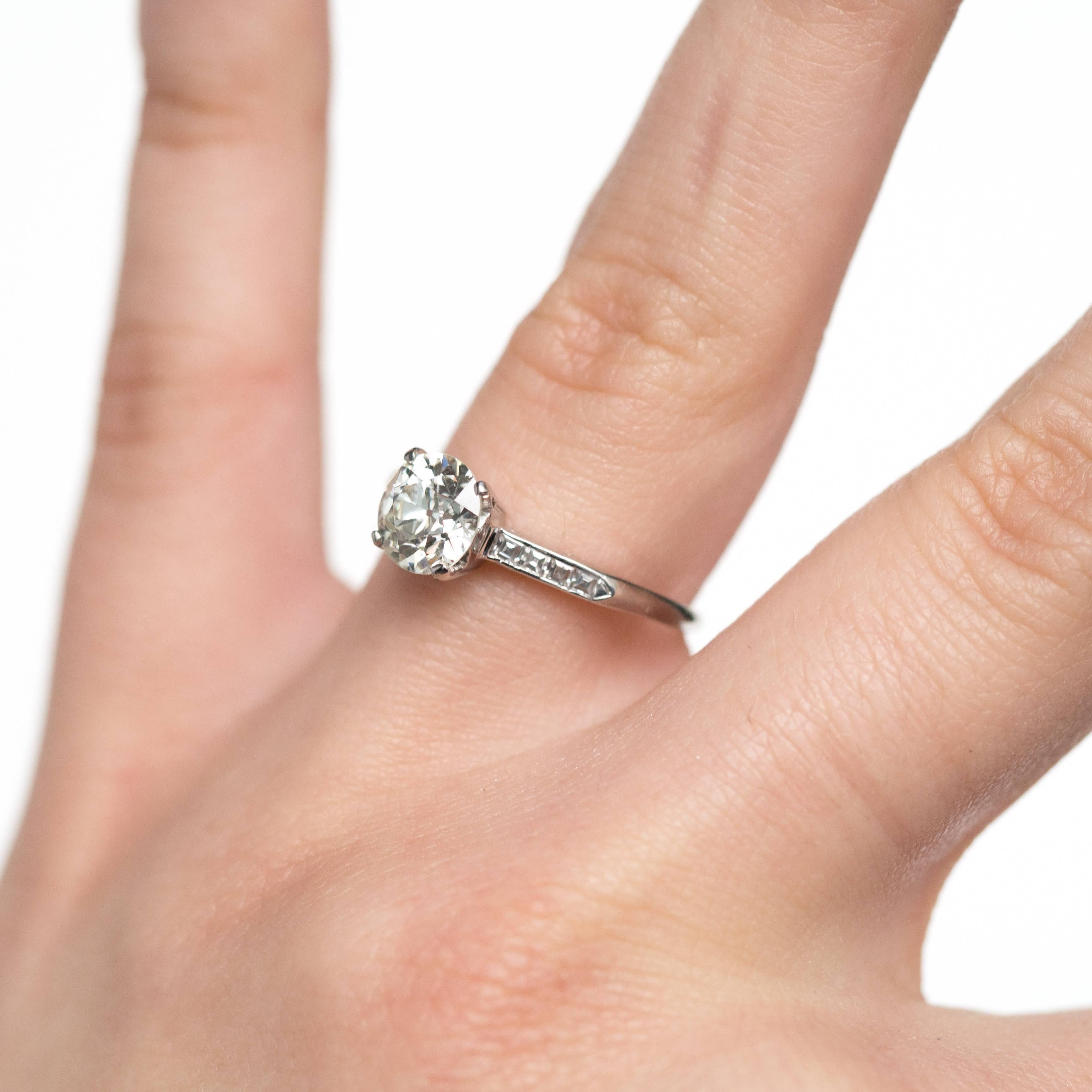 Bague de fiançailles en platine avec diamant certifié GIA de 1,24 carat en vente 2