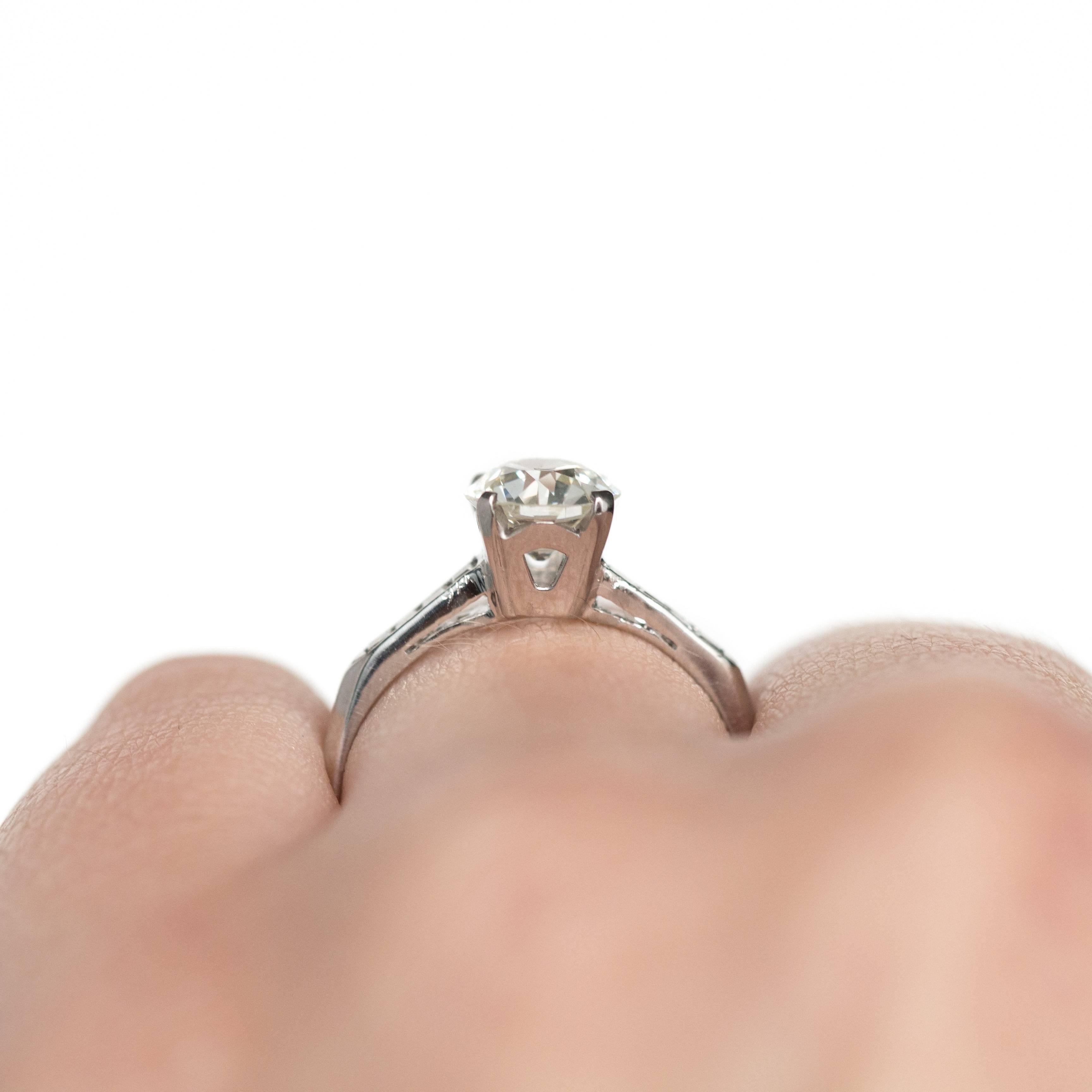 Women's or Men's GIA Certified 1.24 Carat Diamond Platinum Engagement Ring For Sale