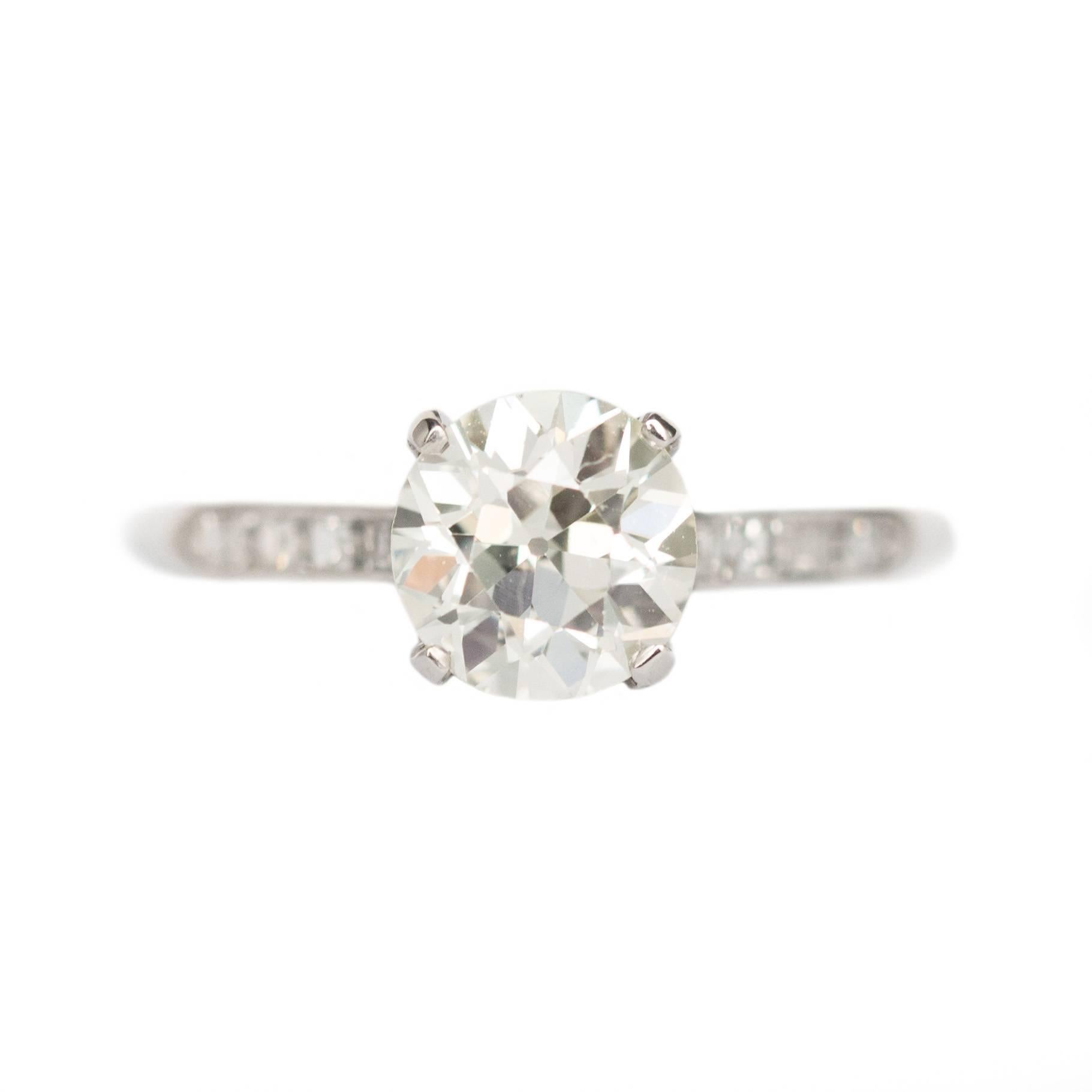 Bague de fiançailles en platine avec diamant certifié GIA de 1,24 carat