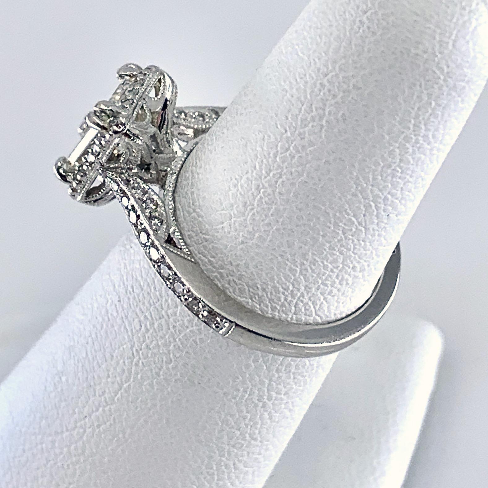 Contemporary GIA Certified 1.24 Carat Emerald Cut Diamond in Platinum Tacori Engagement Ring