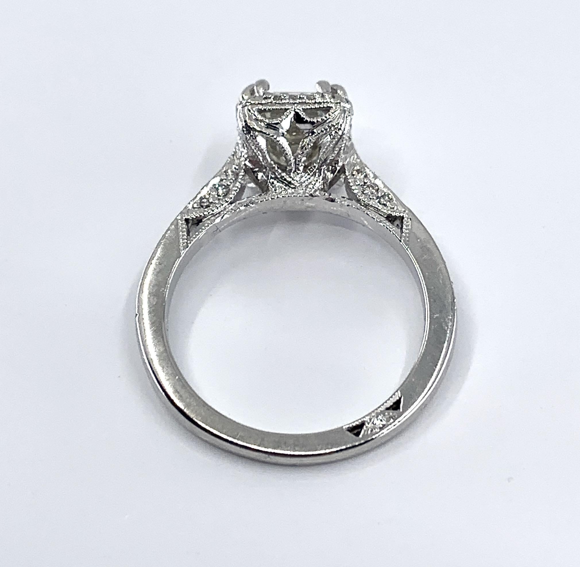 Women's GIA Certified 1.24 Carat Emerald Cut Diamond in Platinum Tacori Engagement Ring