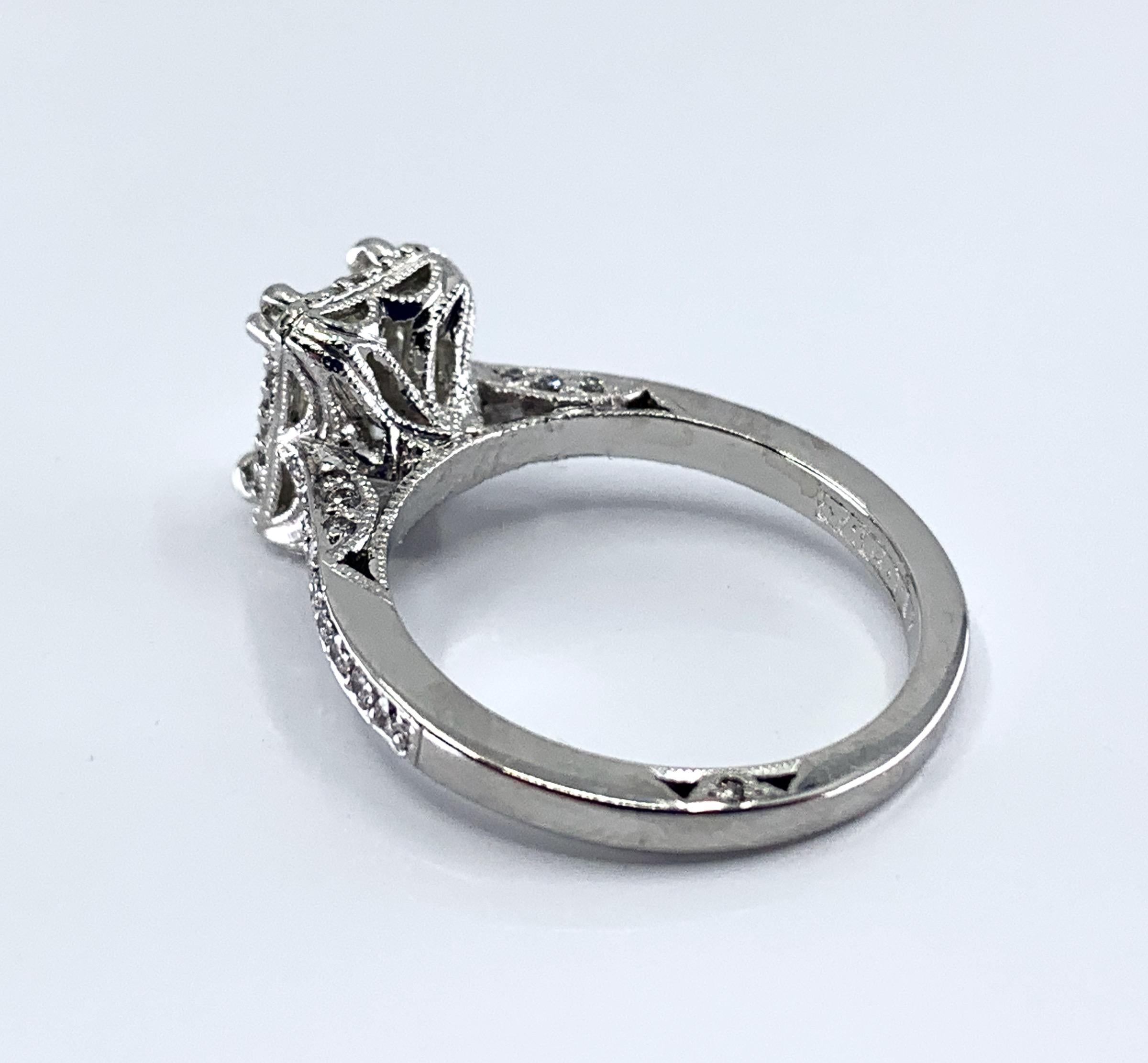 GIA Certified 1.24 Carat Emerald Cut Diamond in Platinum Tacori Engagement Ring 1