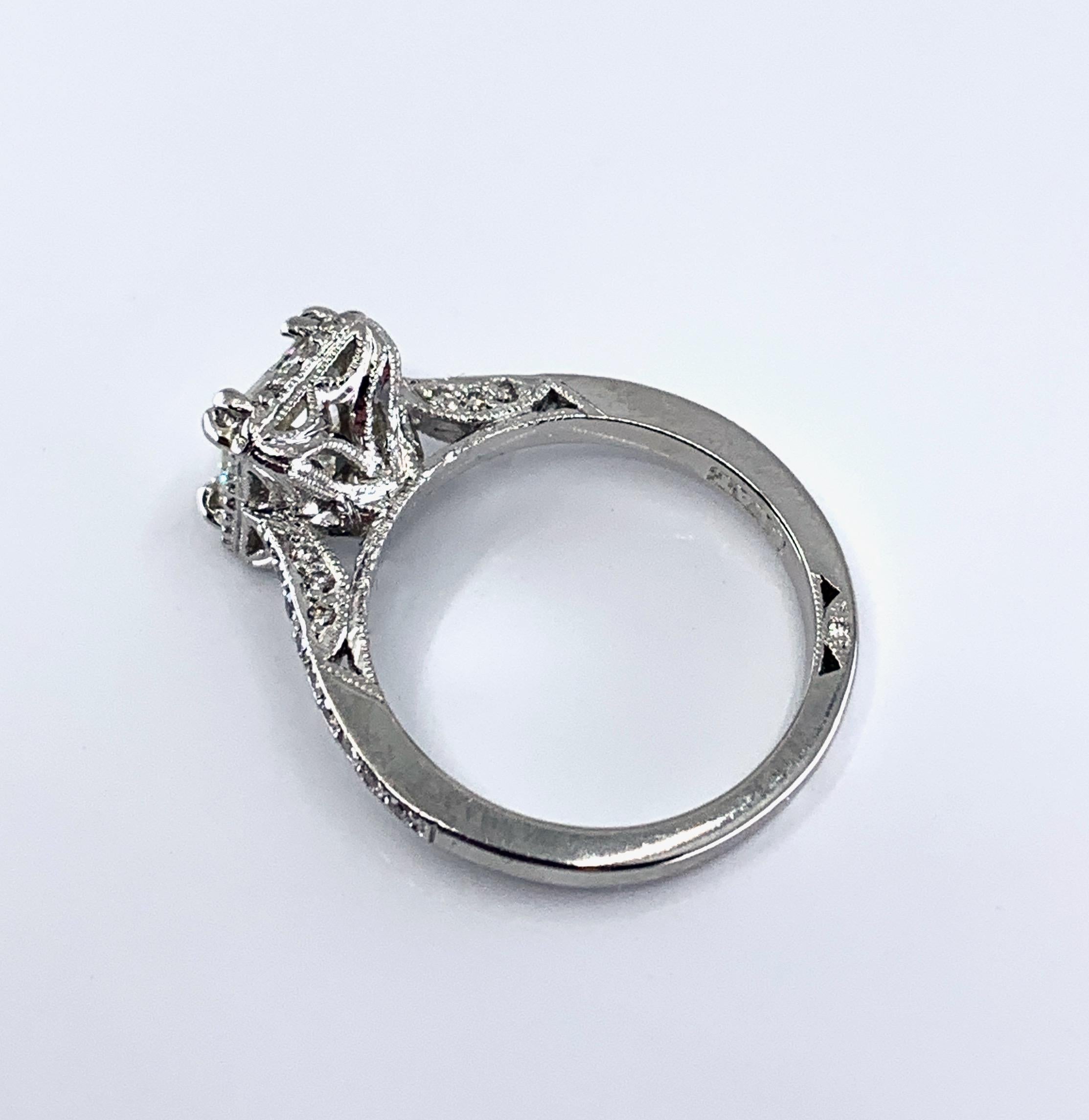 GIA Certified 1.24 Carat Emerald Cut Diamond in Platinum Tacori Engagement Ring 3