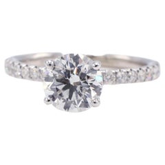 GIA Certified 1.24 Carat F SI2 Round Diamond Engagement Ring