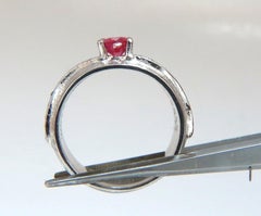 GIA Certified 1.24 Carat No Heat Ruby Diamond Ring 14 Karat Band