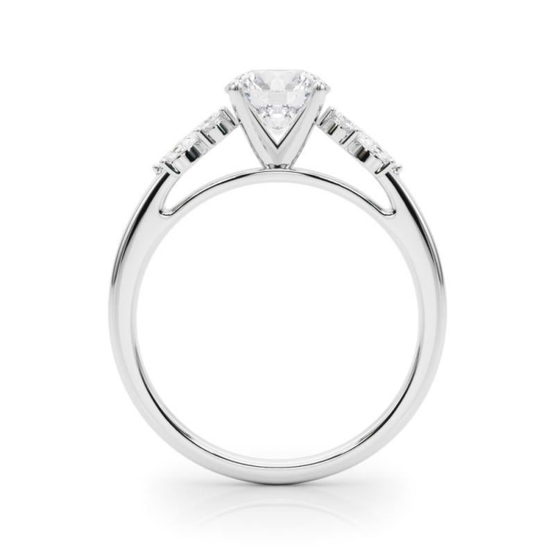 Anello di diamanti in platino con cluster di foglie rotonde da 1,24 carati certificato GIA In condizioni Nuovo in vendita a New York, NY