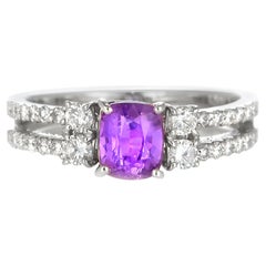 GIA Certified 1.24 Carat Unheated Pink Sapphire
Diamond Ring Made in Platinum