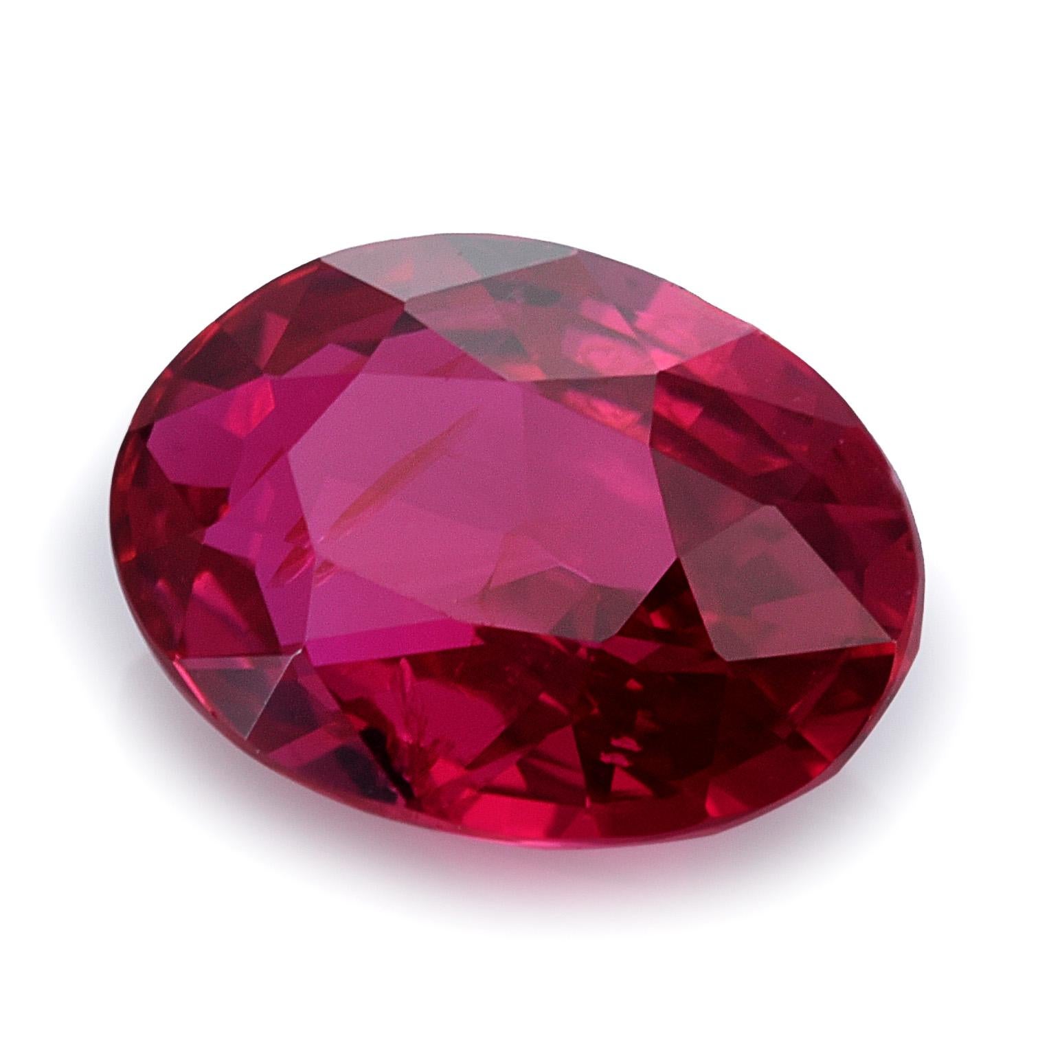 Mixed Cut GIA Certified 1.24 Carats Unheated Mozambique Ruby For Sale