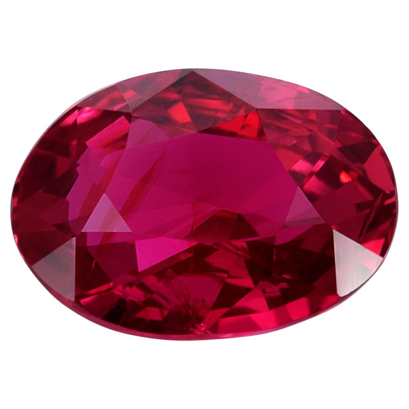 GIA Certified 1.24 Carats Unheated Mozambique Ruby