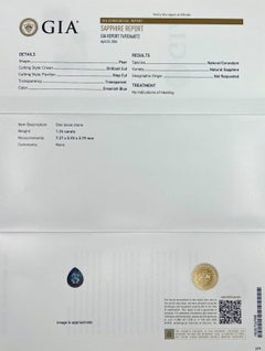 GIA Certified 1.24ct NATURAL Sapphire UNIQUE Green Blue TEAL Pear Cut Untreated
