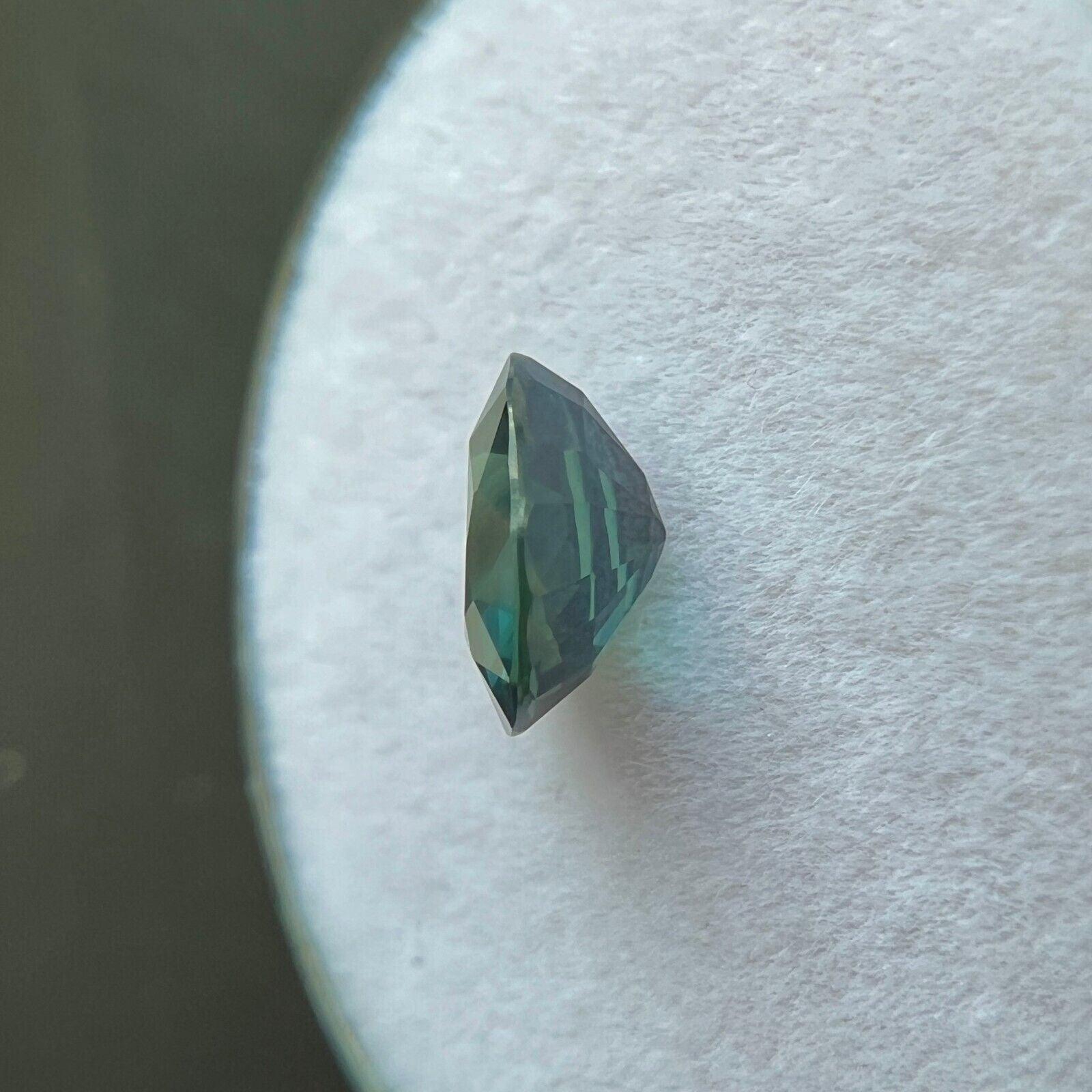 Gia Certified 1.24ct NATURAL Sapphire UNIQUE Green Blue TEAL Pear Cut Untreated For Sale 2