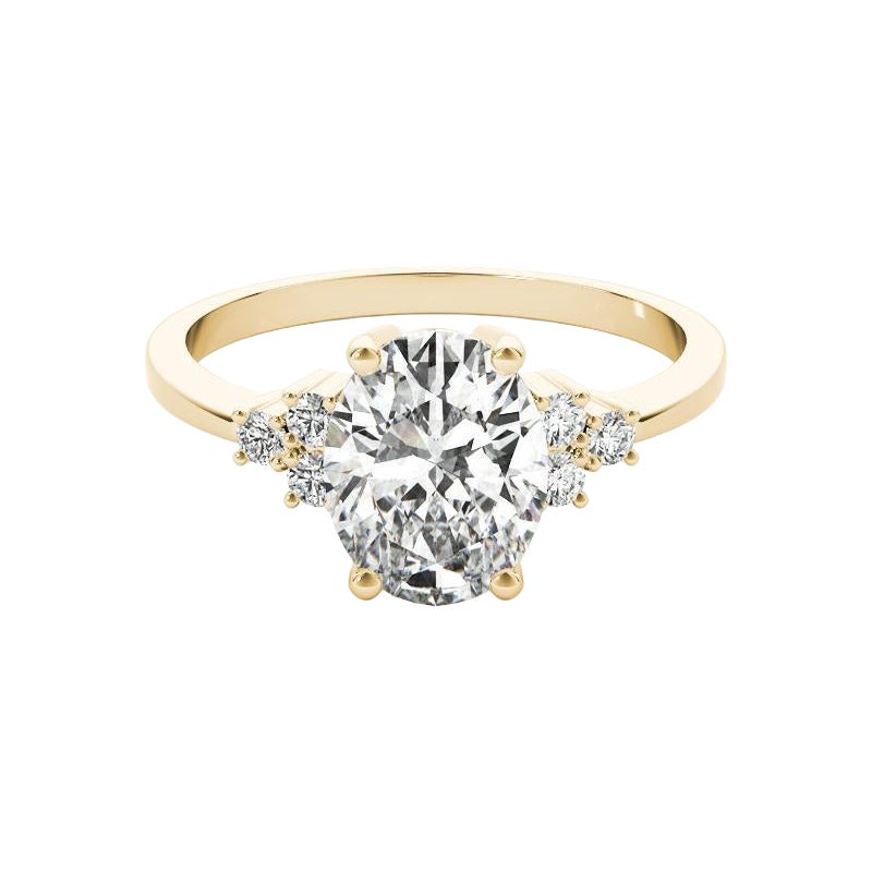 GIA Certified 1.24ct Oval Classic Cluster Multi-Stone Diamond Ring
