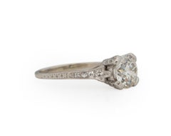GIA Certified 1.25 Carat Art Deco Diamond Platinum Engagement Ring