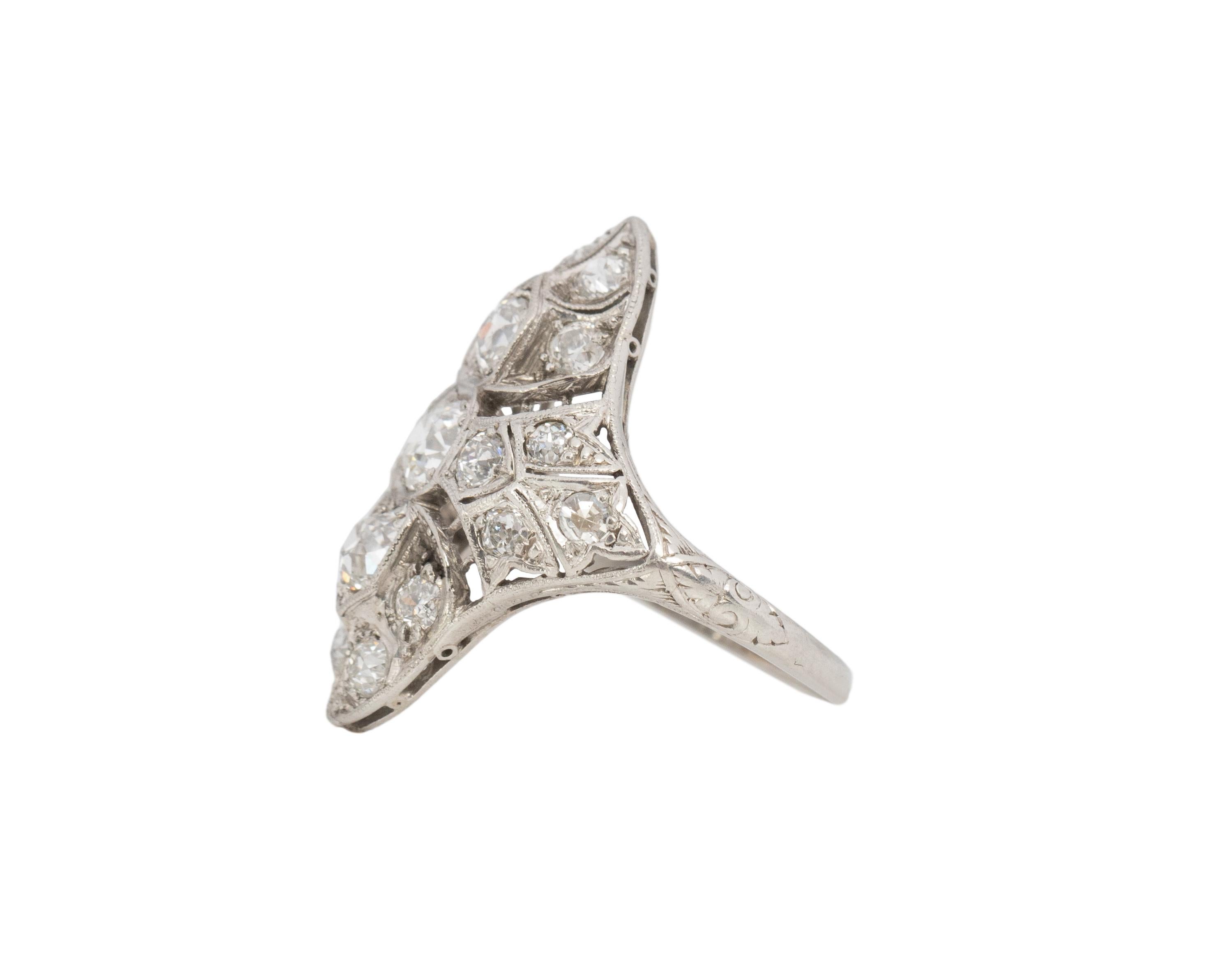 Old European Cut GIA Certified 1.25 Carat Art Deco Diamond Platinum Engagement Ring For Sale