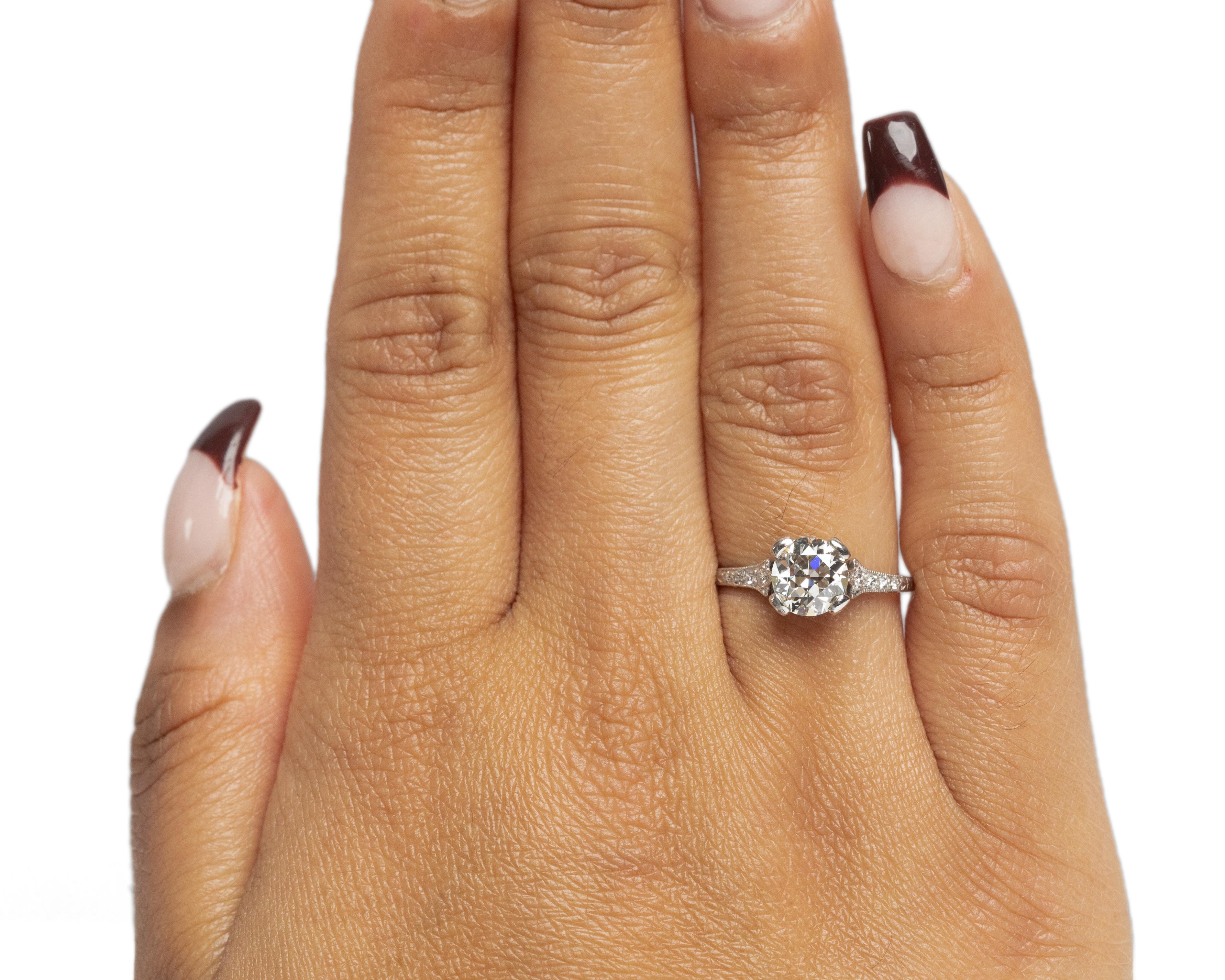 GIA zertifizierter 1,25 Karat Art Deco Diamant Platin Verlobungsring im Zustand „Gut“ im Angebot in Hicksville, NY