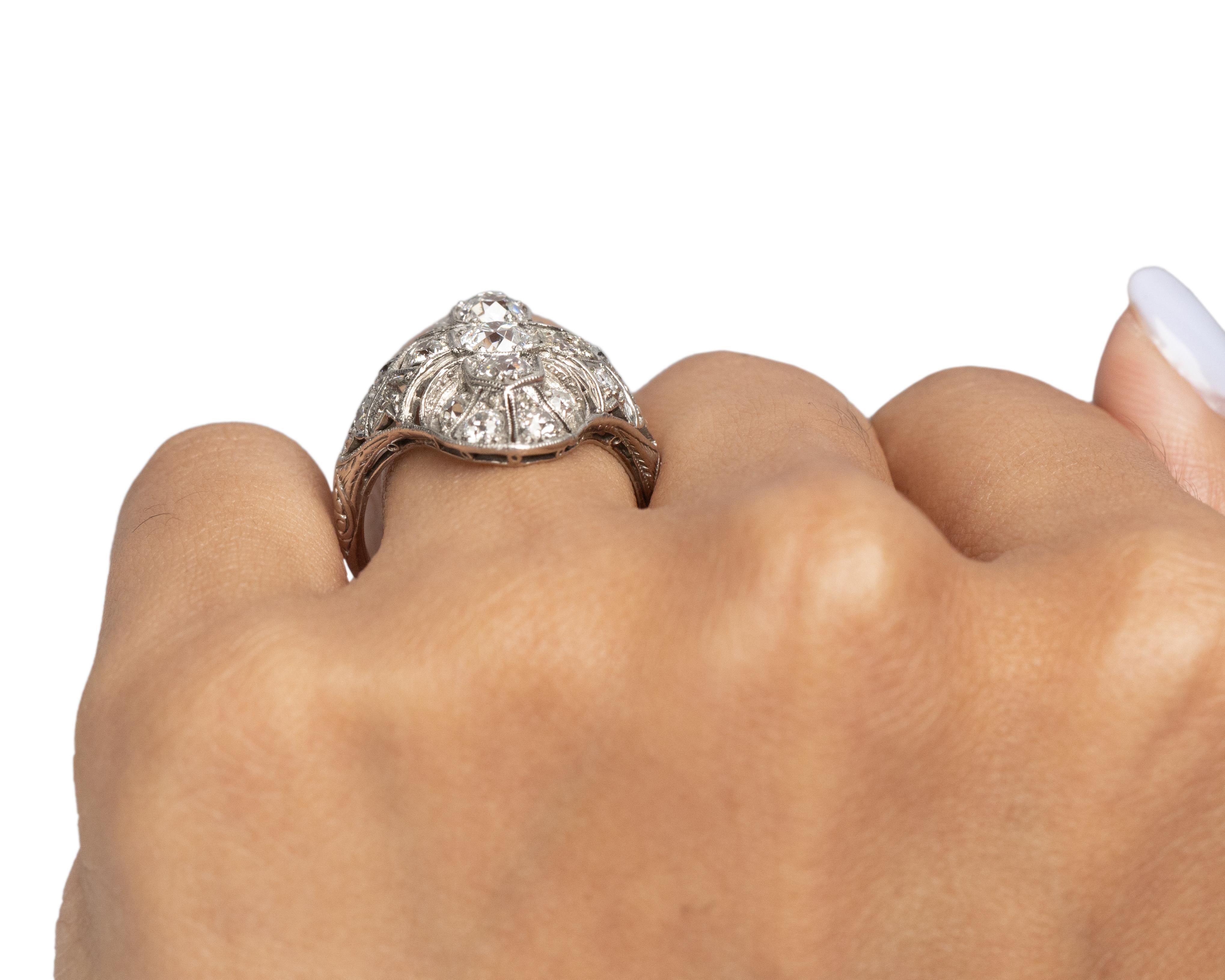 GIA Certified 1.25 Carat Art Deco Diamond Platinum Engagement Ring For Sale 1
