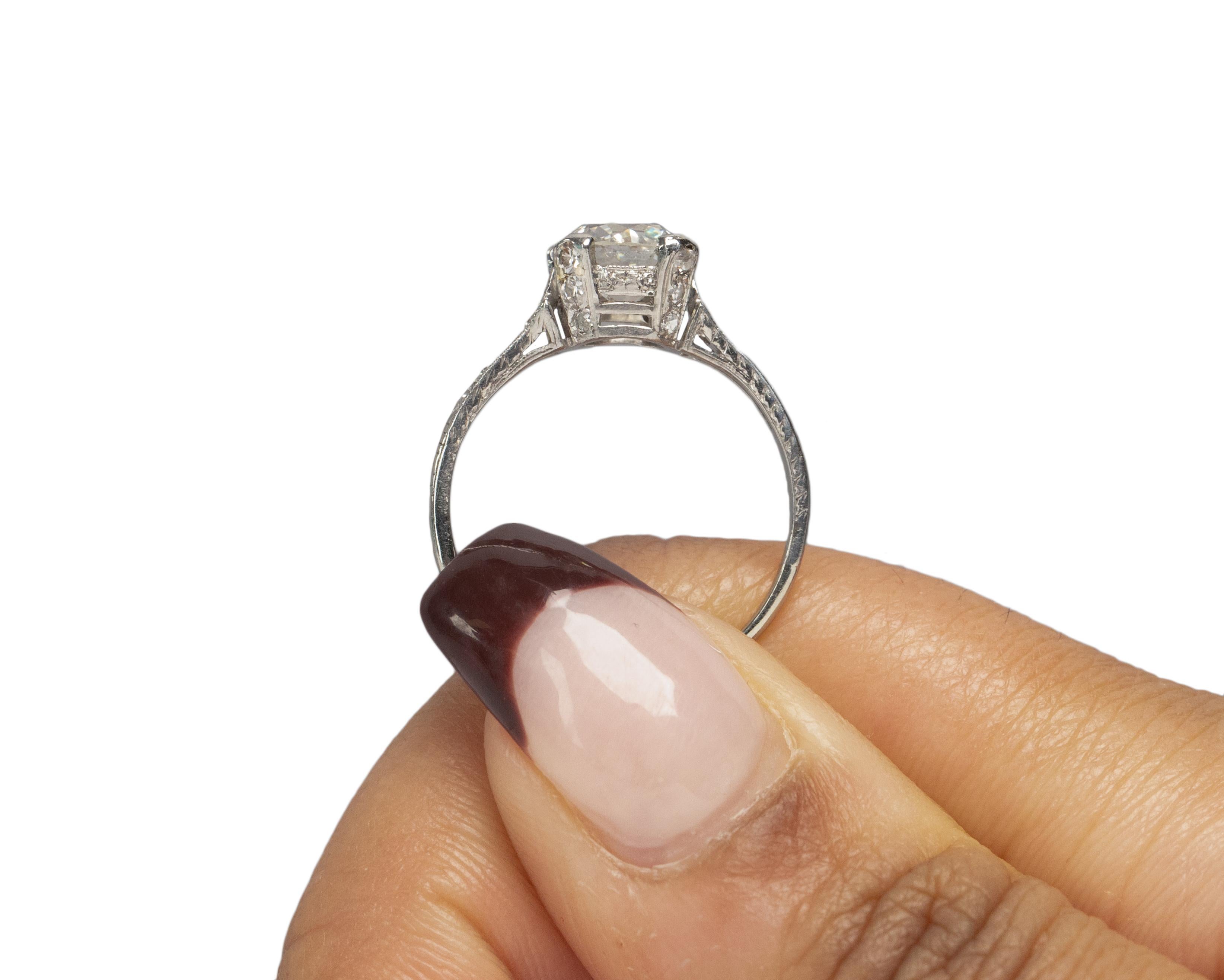 GIA zertifizierter 1,25 Karat Art Deco Diamant Platin Verlobungsring im Angebot 2