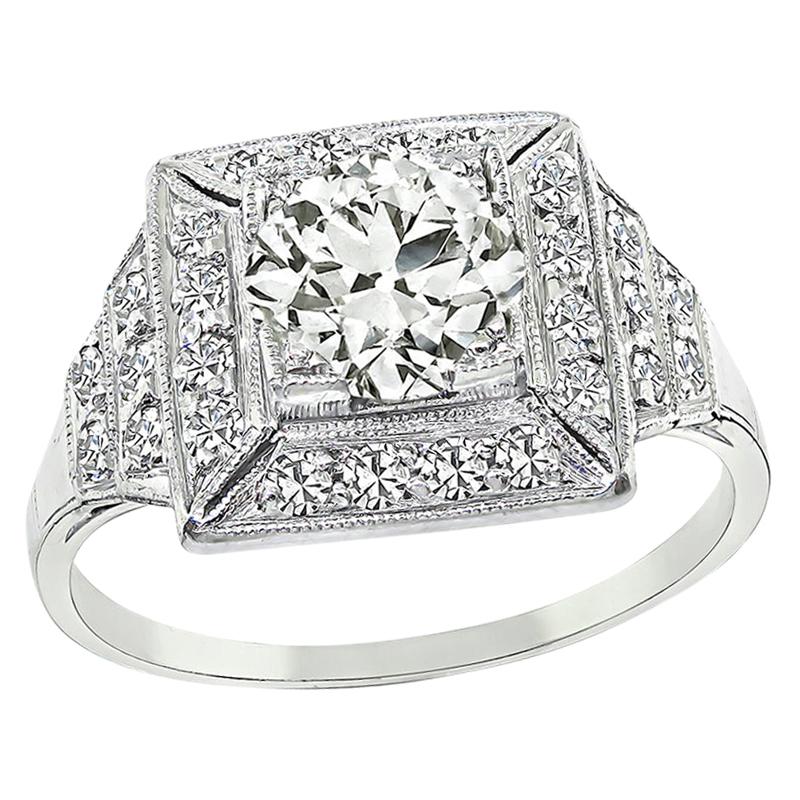 GIA Certified 1.25 Carat Diamond Engagement Ring For Sale