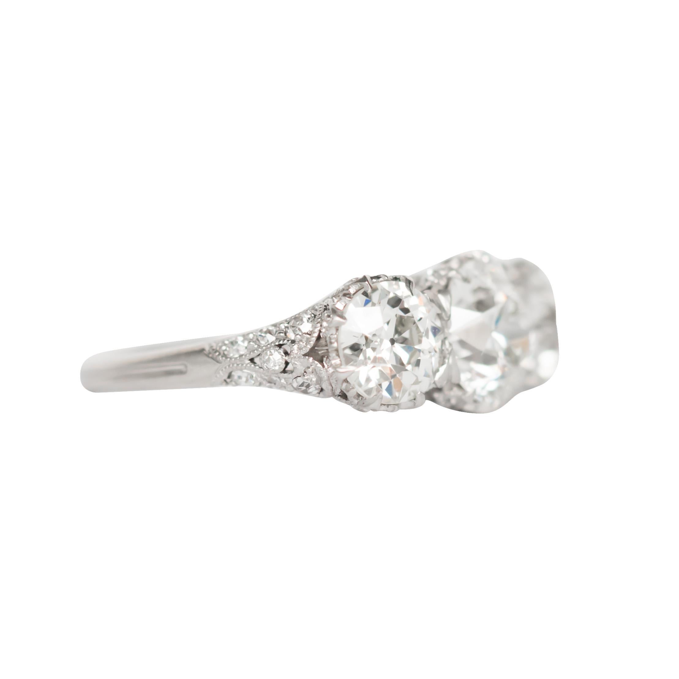 Edwardian GIA Certified 1.25 Carat Diamond Platinum Engagement Ring