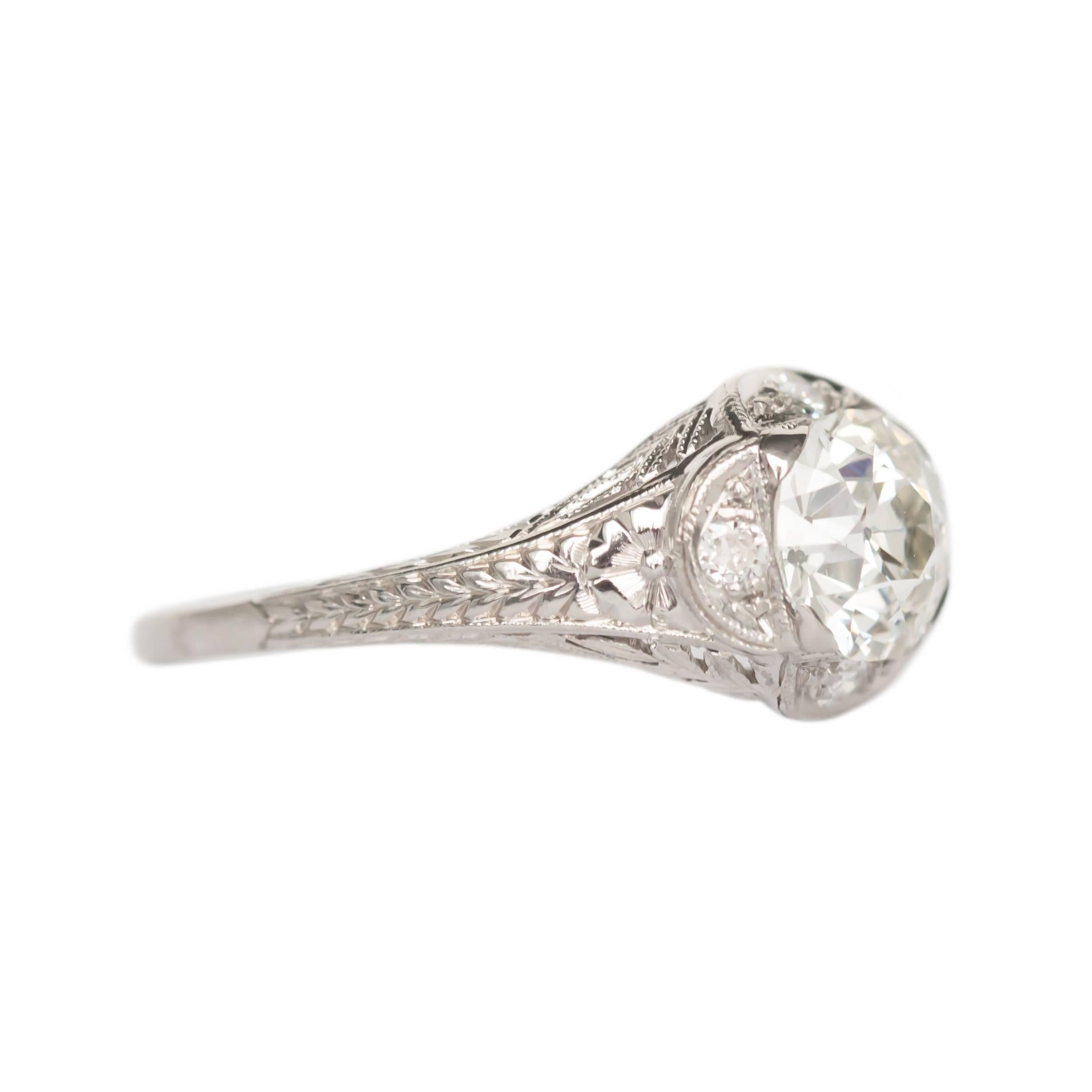 Art Deco GIA Certified 1.25 Carat Diamond Platinum Engagement Ring