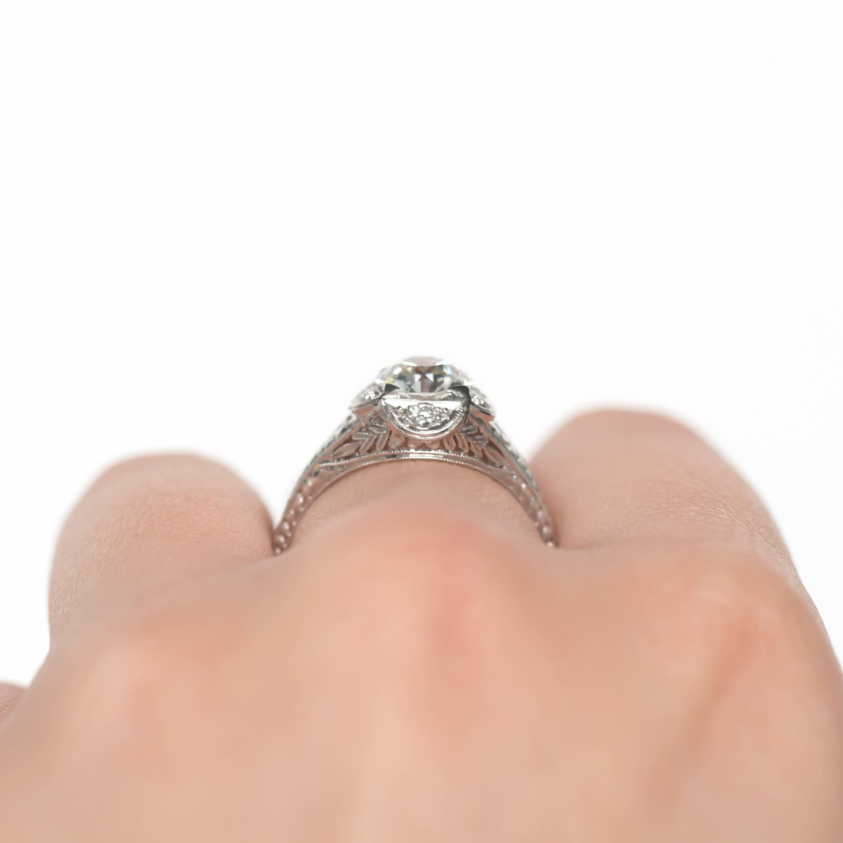 GIA Certified 1.25 Carat Diamond Platinum Engagement Ring 3