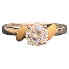 GIA-zertifizierter 1,25 Karat E VVS1 runder Brillant-Diamantring aus 18 K Weißgold