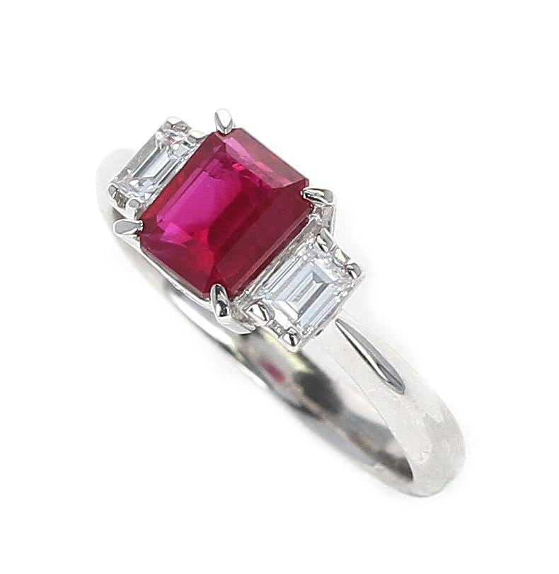 emerald cut ruby engagement ring