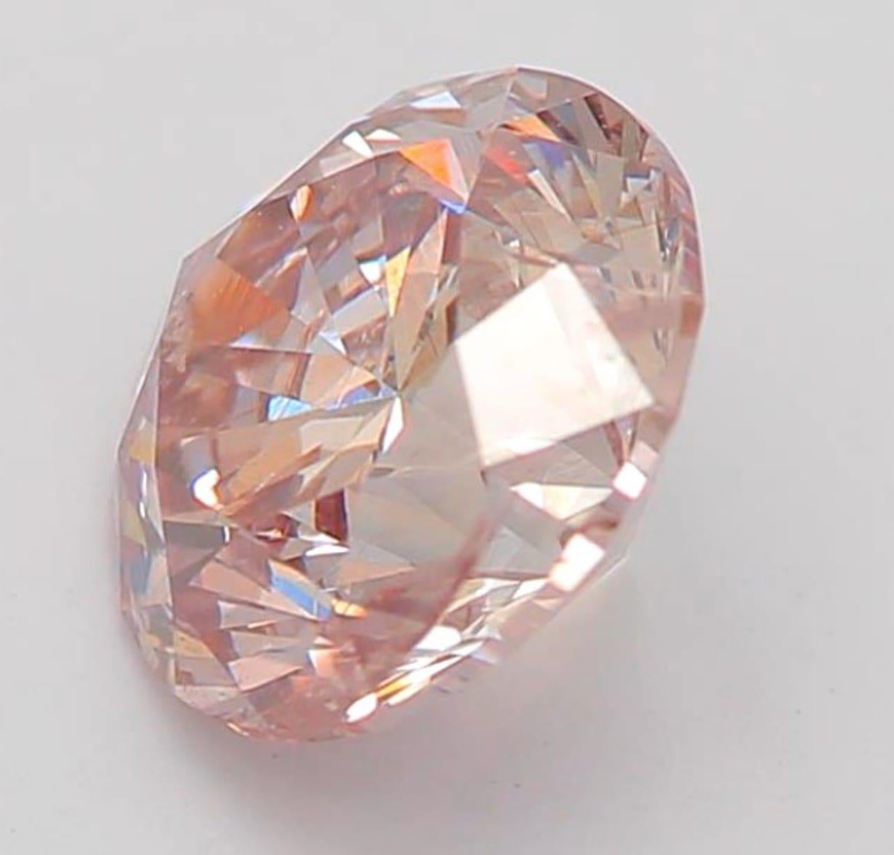 Rough Cut GIA Certified 1.25 Carat Fancy Brown Pink Diamond For Sale