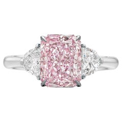 Anello in platino con diamante rosa chiaro di fantasia certificato GIA da 1,25 carati, purezza impeccabile