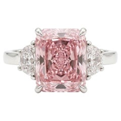 GIA Certified 1.25 Carat Fancy Light Pink Diamond Platinum Ring Flawless Clarity
