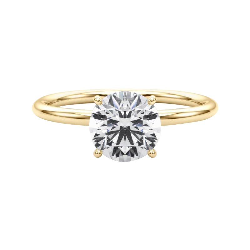 Anello con diamante solitario rotondo con alone nascosto da 1,25 carati certificato GIA in vendita