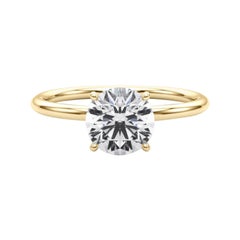 Anello con diamante solitario rotondo con alone nascosto da 1,25 carati certificato GIA