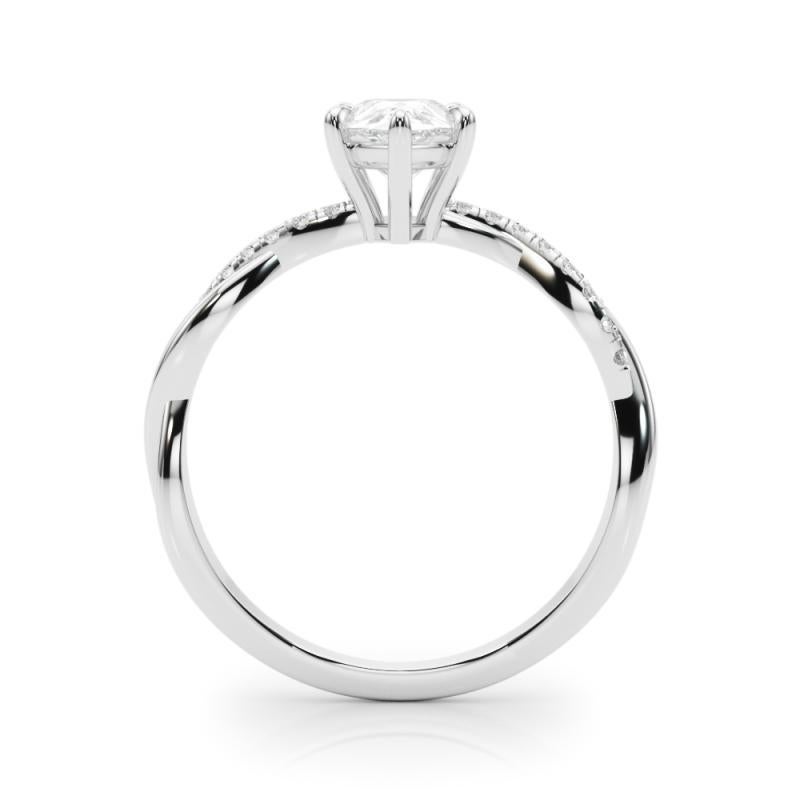 Anello con diamante a forma di pera ritorta a vite infinita certificato GIA da 1,25 carati In condizioni Nuovo in vendita a New York, NY