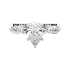 GIA Certified 1.25 Carat Pear Twisted Infinity Vine Diamond Ring